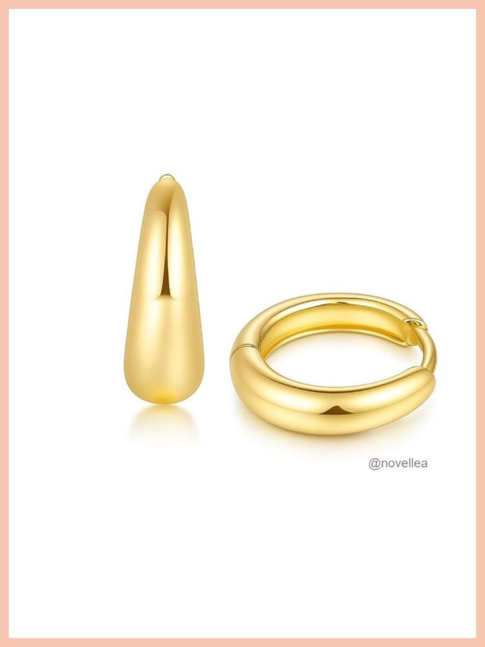 14K Gold Plated Hypoallergenic Lightweight Hoop Earrings 13-22mm